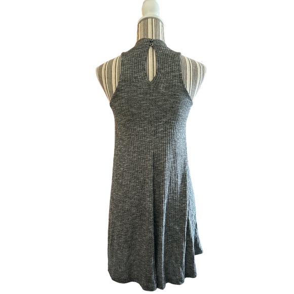Hollister Ribbed Knit Skater Dress, Heathered Gray, Size XS - Picture 2 of 3